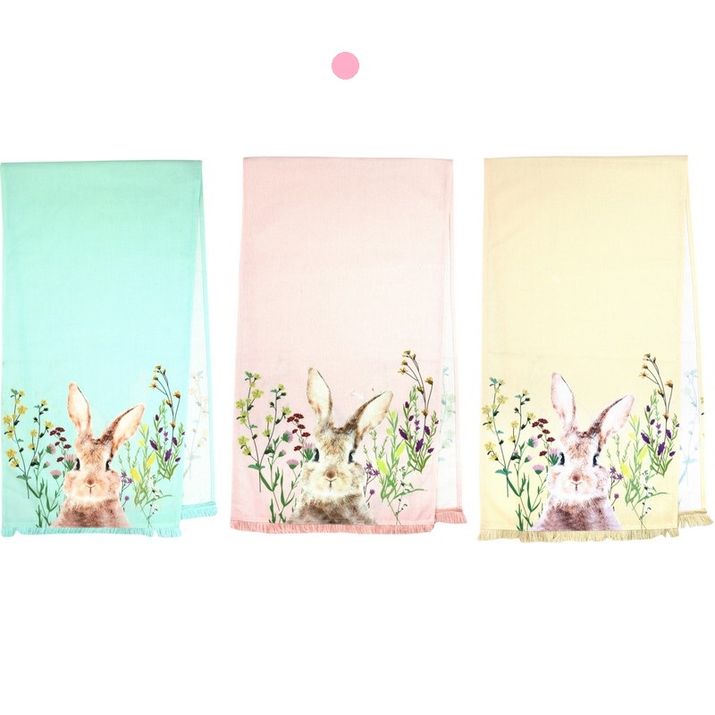 Runner da tavola rosa decorato con coniglio di Pasqua, perfetto per le tue decorazioni pasquali